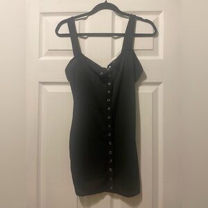 Black mini ribbed button up dress size small
